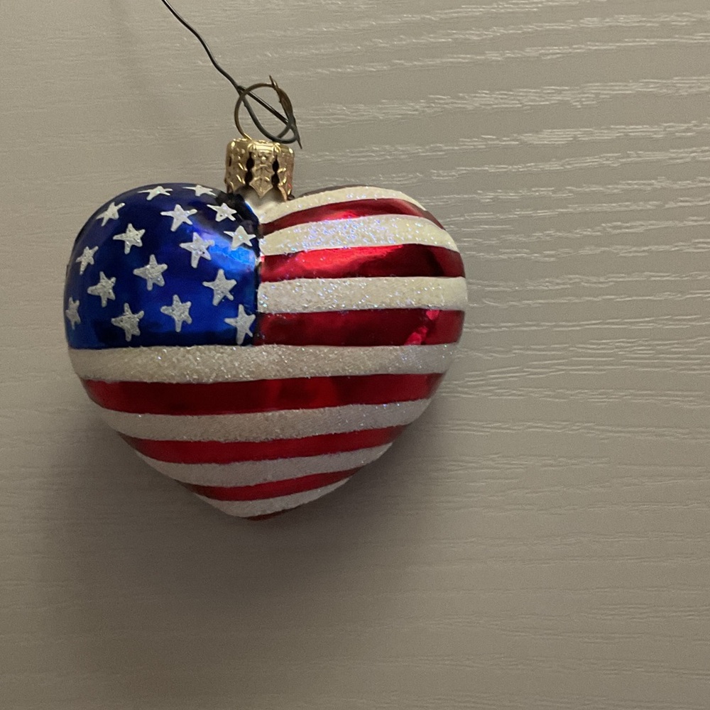 Christopher Radko Patriotic Heart Ornament - Red, White, and Blue